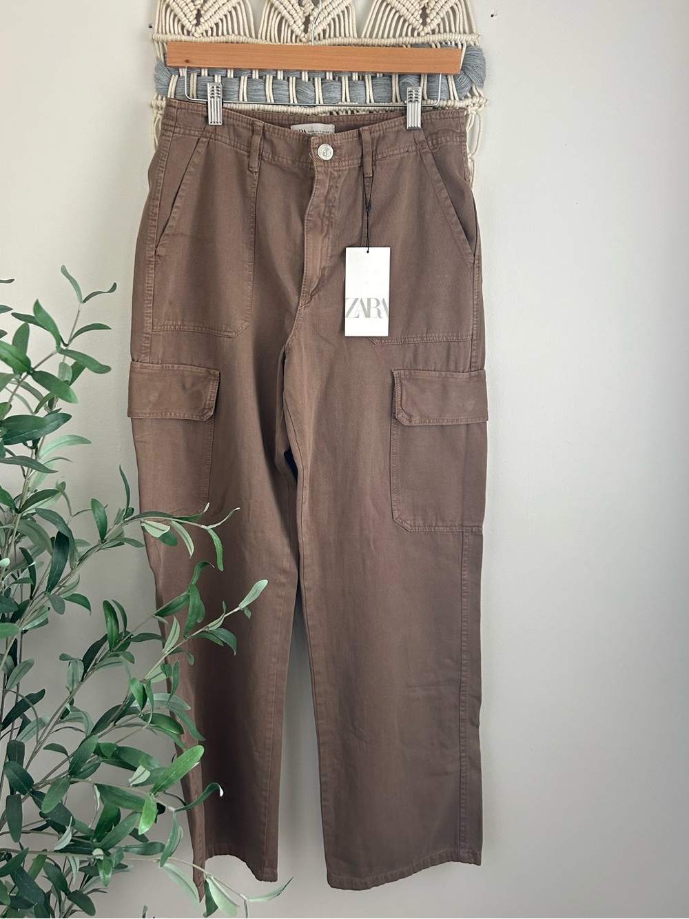 ZARA Brown Cargo Pants